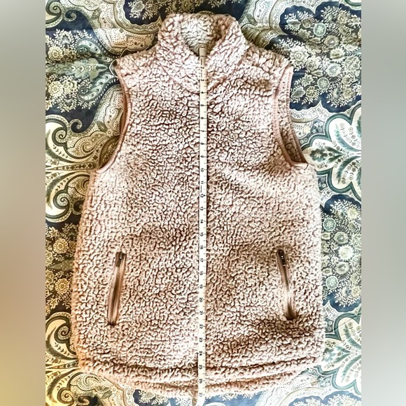 Thread & Supply Sherpa Zip Up Vest Cream Small - Picture 6 of 8